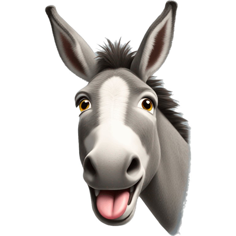 Donkey sticking out tongue emoji