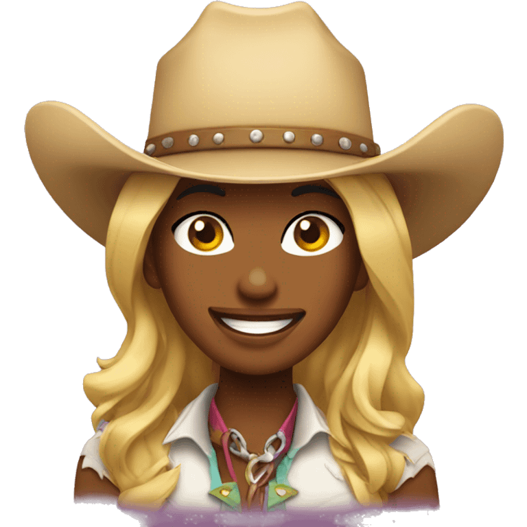 winking cowgirl emoji