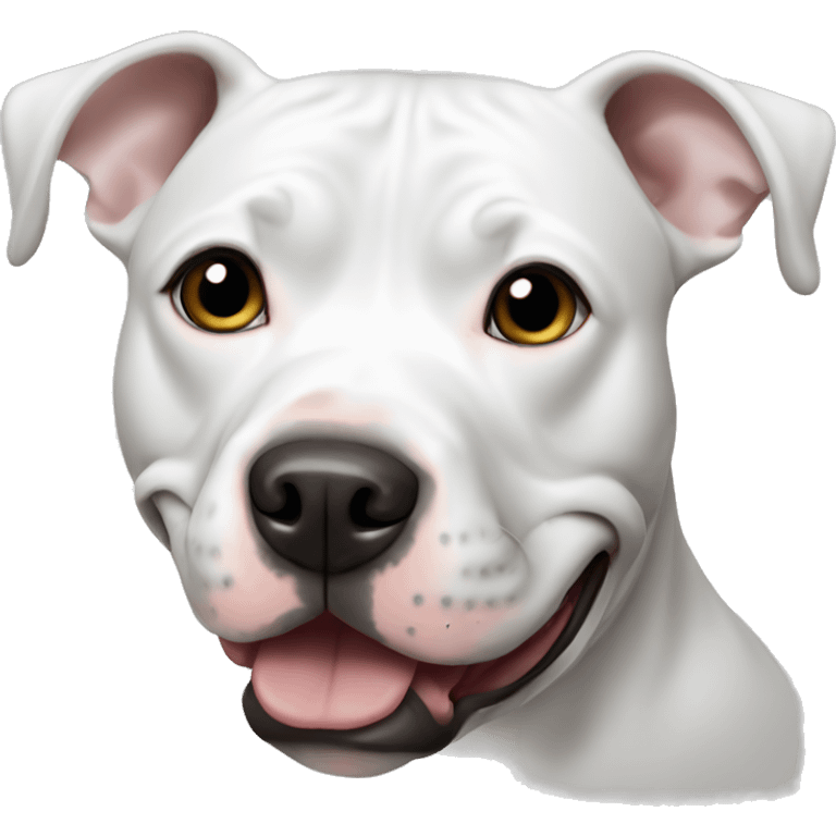 White with black spot pitbull dog emoji