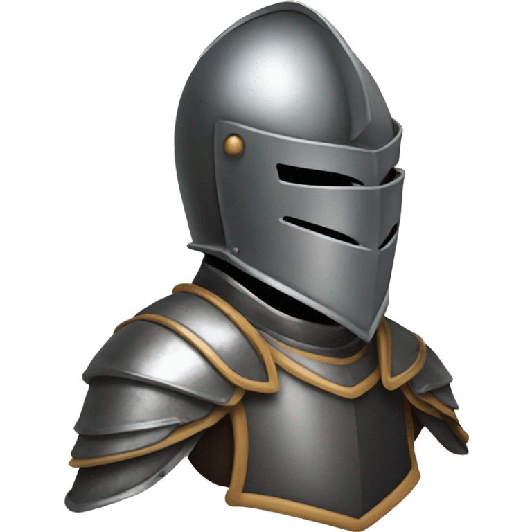 A knight we see only the shoulder and the head with the helmet on the head emoji