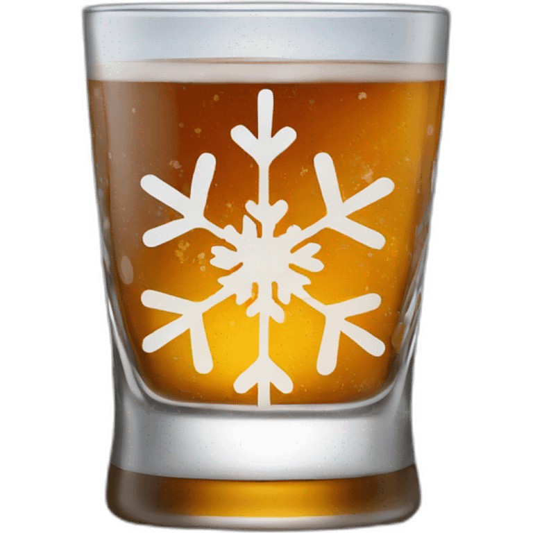 Whiskey glass with snowflake emoji