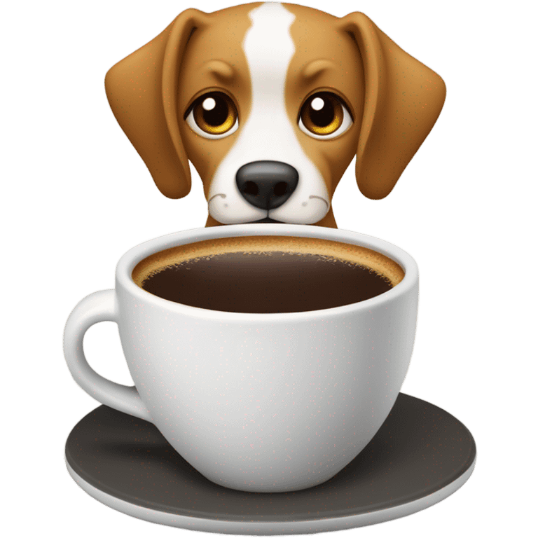 Un perrito tomando cafe emoji