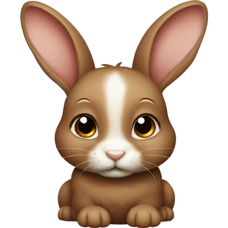 Rabbit color Brown and litle emoji