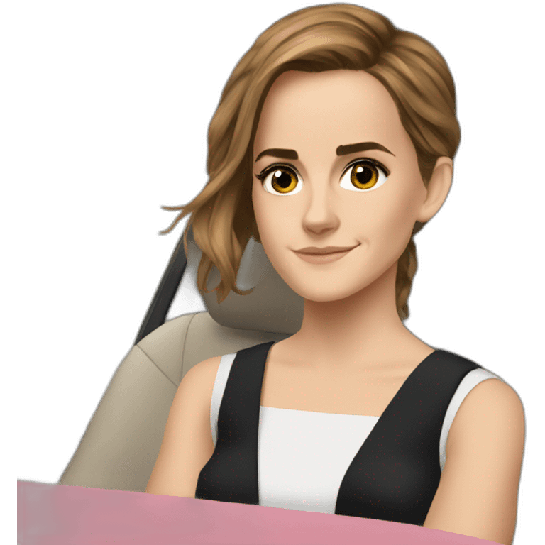 Emma-watson between car emoji