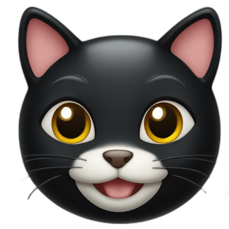 smugly grinning black cat face emoji