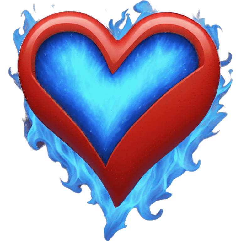 red heart inside blue fire emoji