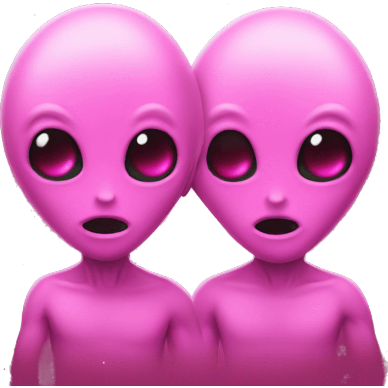 Two pink aliens  emoji