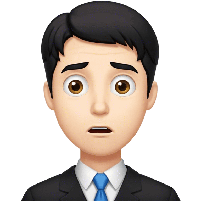 Black-haired male lawyer is surprised emoji