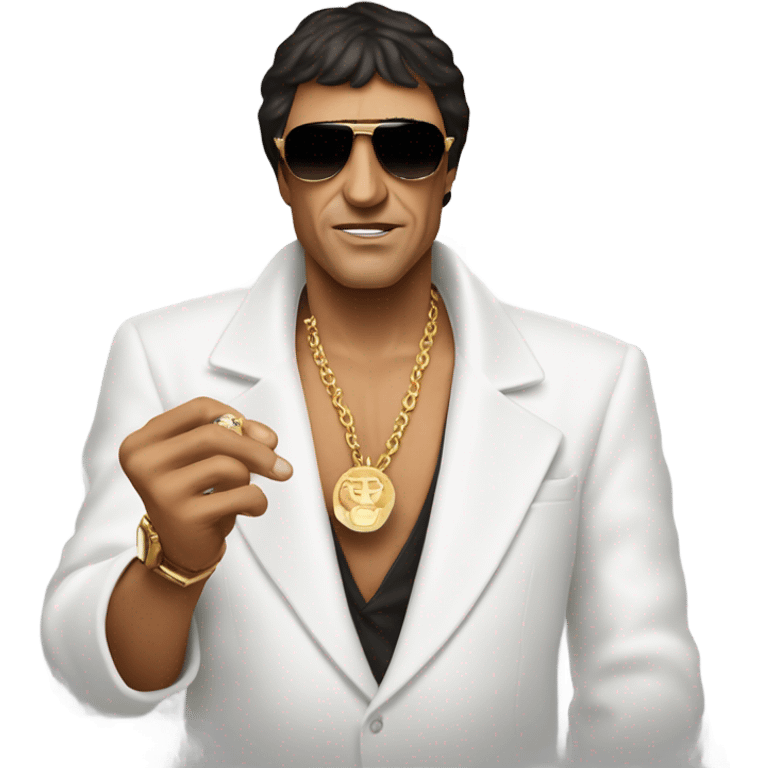 Tony Montana sunglasses the world in his hand emoji