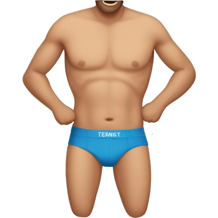 Guy wearing cartoon briefs emoji