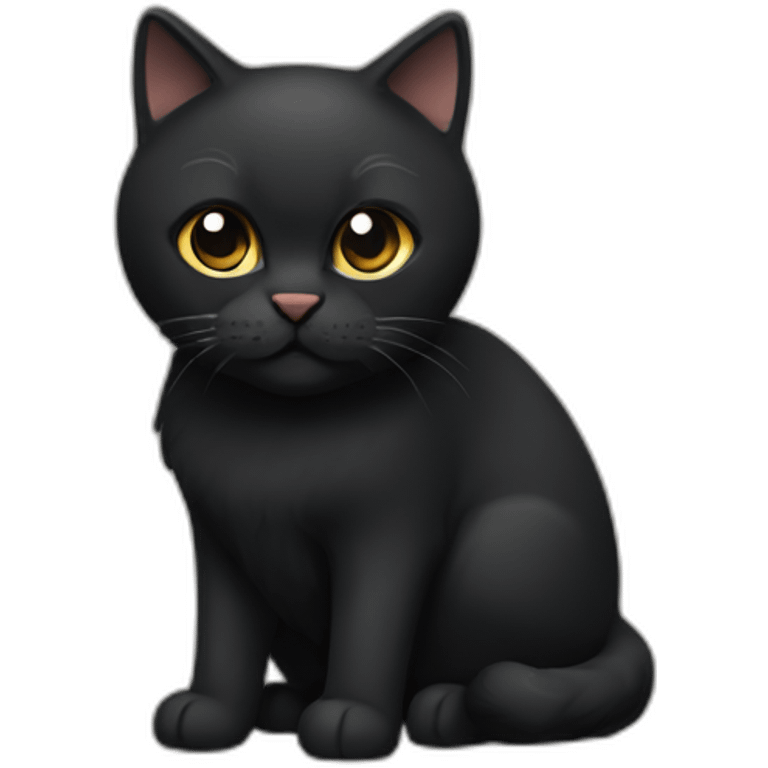 thick black scottish straight cat emoji