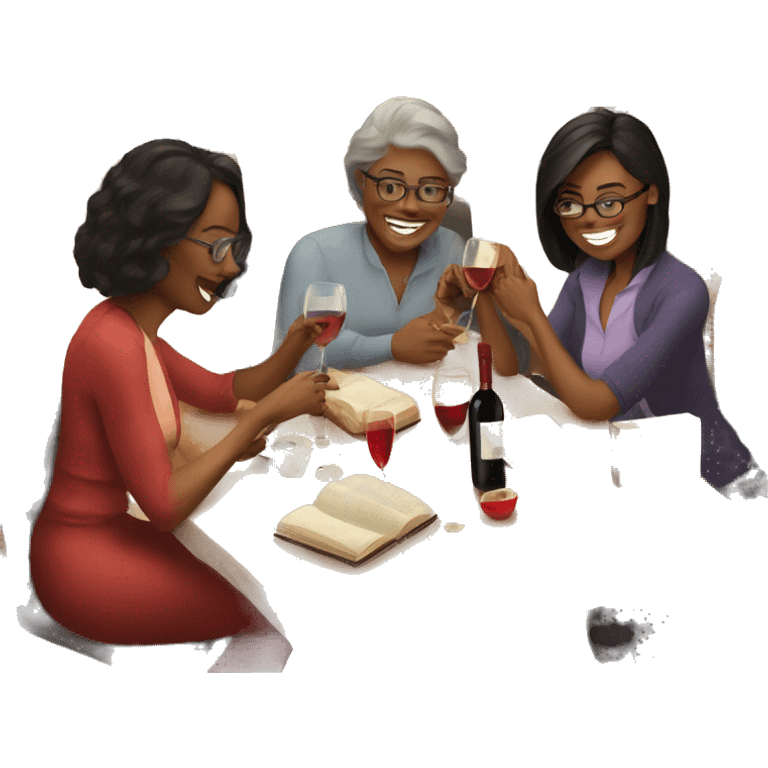 Book club and wine  emoji