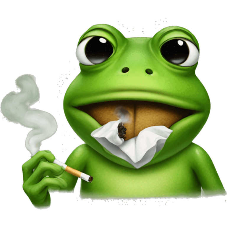 Frog smoking cigarette emoji