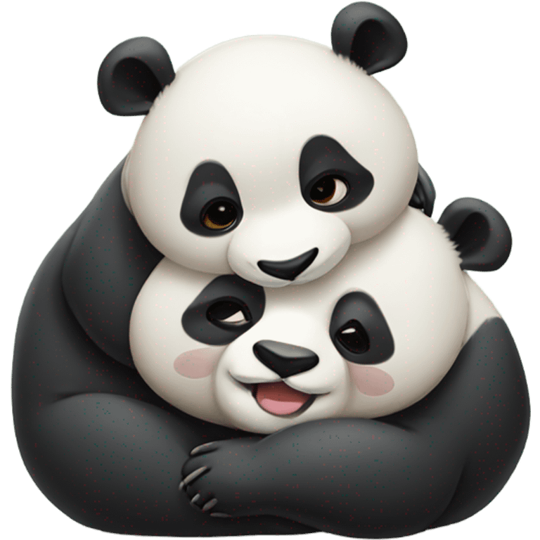 Pandas snuggling emoji