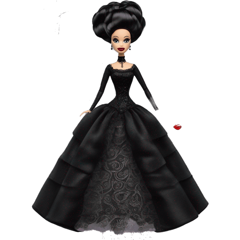 Victorian 1899 Debut Barbie CC,Morticia Addams, , sparkling black octopus dress  emoji