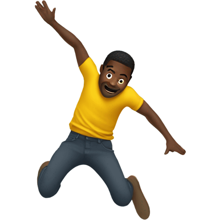 Black man doing a backflip emoji