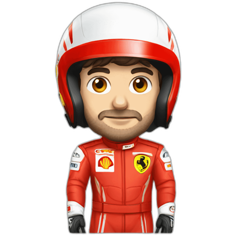 alonso with helmet ferrari emoji