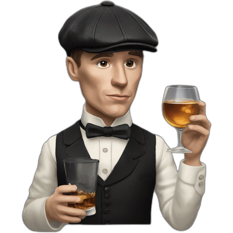 Tommy shelby peaky blinders drinking whisky realistic emoji