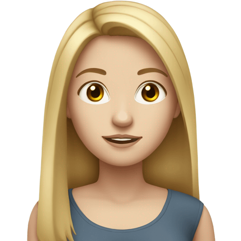 white girl with straight brown ish blond hair emoji