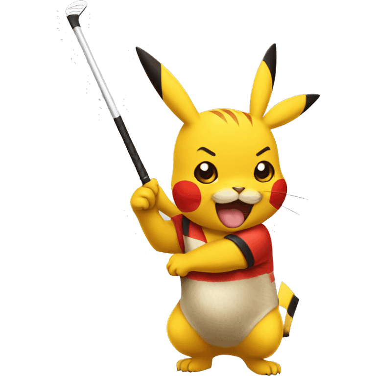 Pikachu Tiger woods emoji