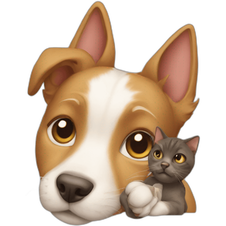 Cat with a dog emoji