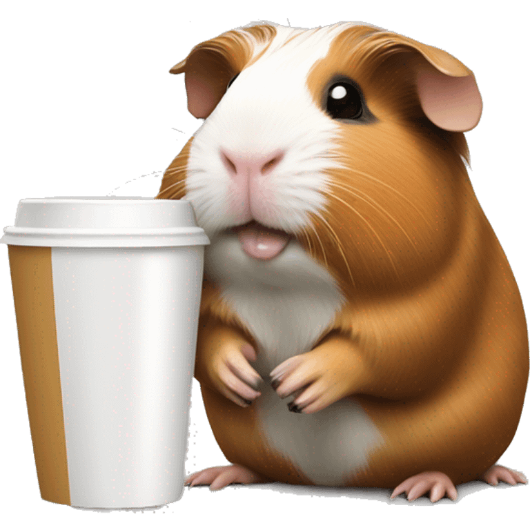 Guinea pig with coffe cup emoji