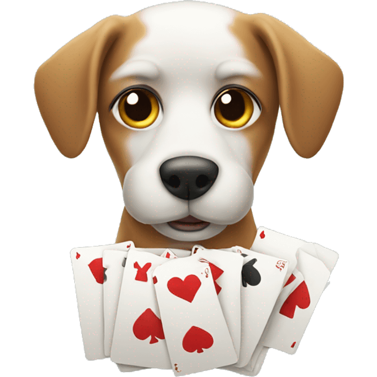 Dog playing with cards emoji