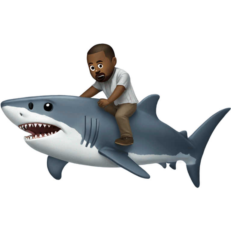 Kanye West riding a Shark emoji