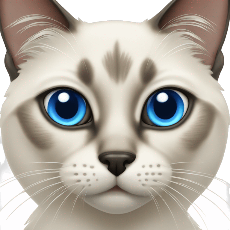 Balinese cat with striking blue eyes emoji