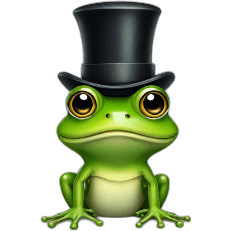 frog wearing a top hat and monocle emoji