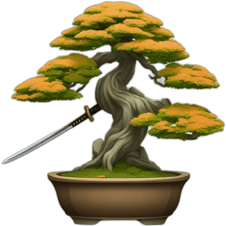 Bonsai-with-katana-sword emoji