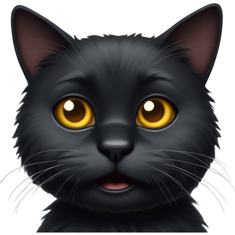 puffed up black cat body  emoji