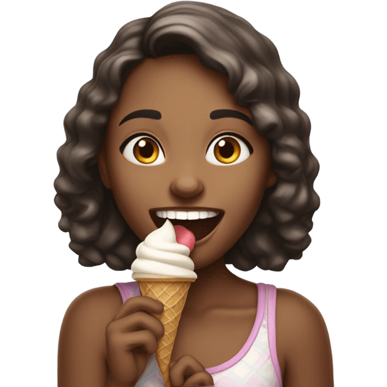 a girl eating ice cream  emoji