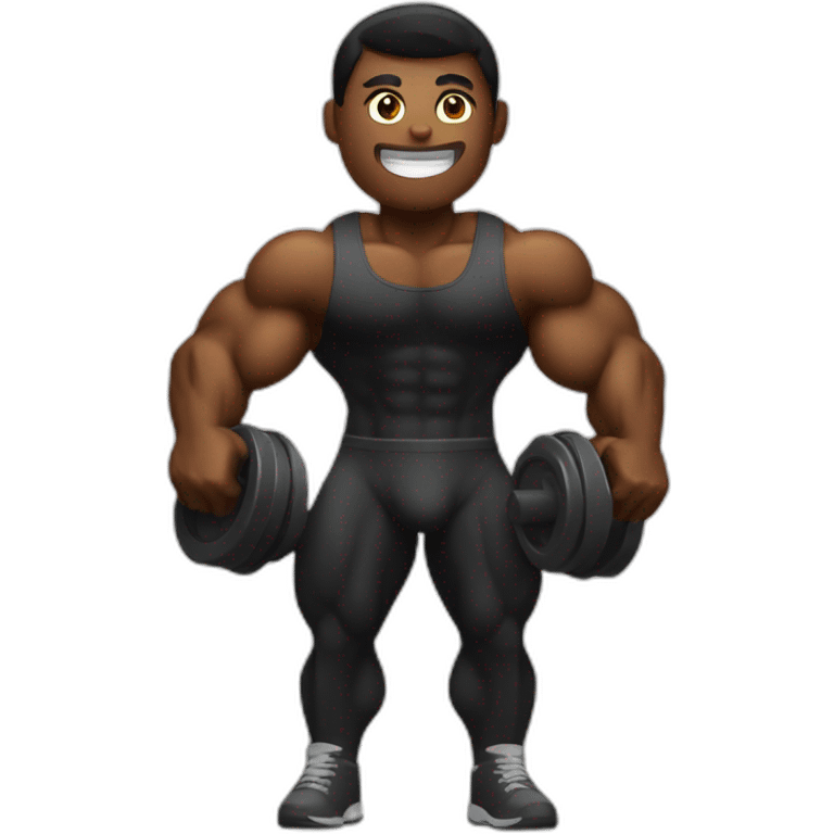 black bodybuilder with megaphone emoji