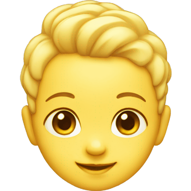 baby head, smiling, yellow skin emoji