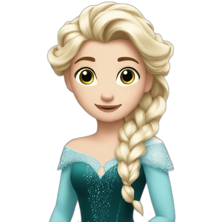 Rapunzal with Elsa dress emoji