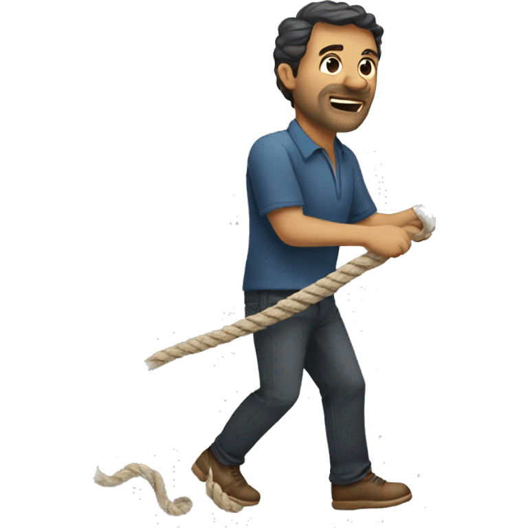 a man pulling a rope emoji