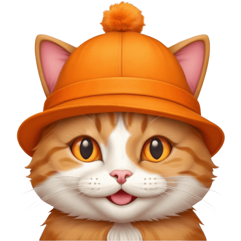 Happy cat with a hat emoji