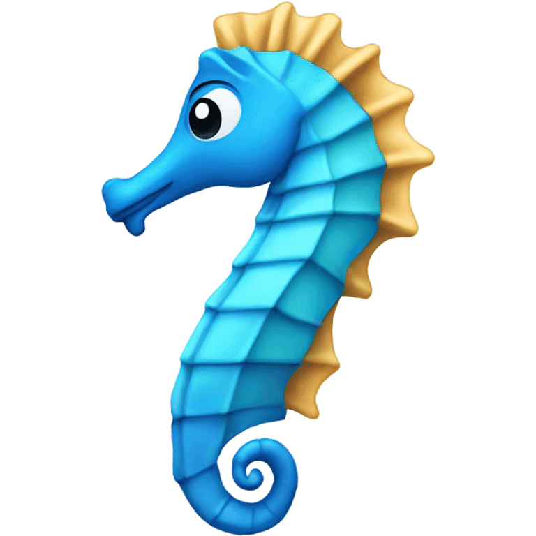 Blue seahorse side profile emoji