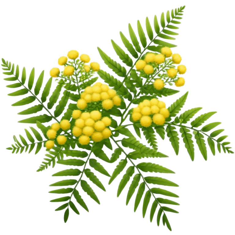 Cinematic Realistic Acacia Emoji, Bright and cheerful, with clusters of fluffy yellow flowers blooming along delicate branches. The wattle’s soft, fern-like leaves sway in the breeze, radiating a sense of warmth and joy. Soft glowing outline, capturing the essence of Australian sunshine, warmth, and beauty in a vibrant acacia tree! emoji