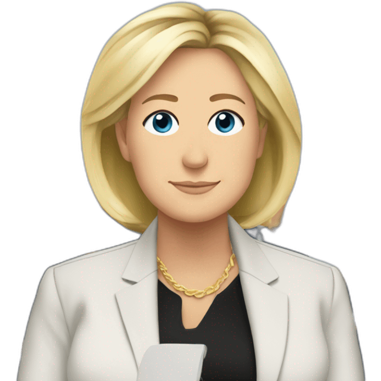 Marine le Pen aims at a black guy emoji