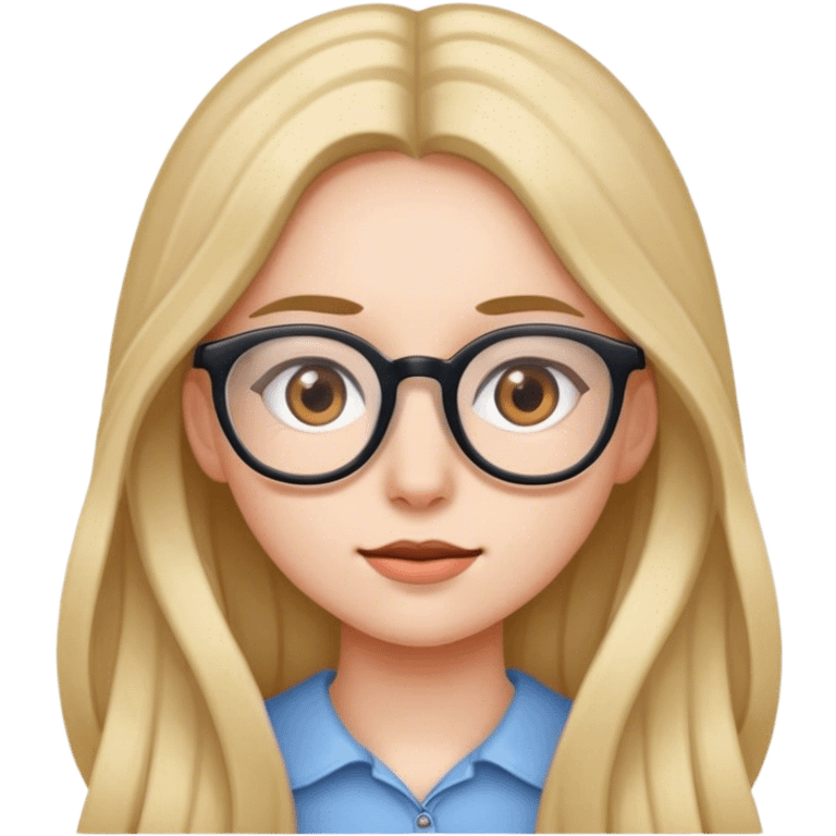 girl with eye glasses and long hair emoji