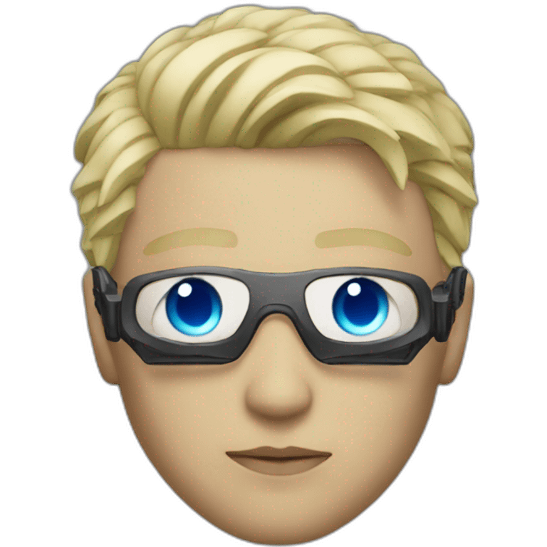 Blond cyberpunk man blue eyes emoji