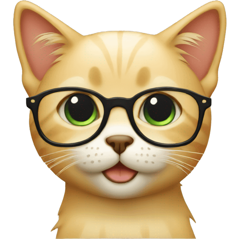 Blond cat with glasses emoji