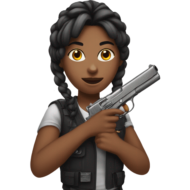 Girl with pistol emoji