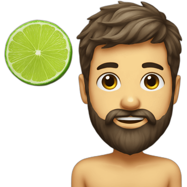 beard hair shaved boy with beard and with mojito emoji