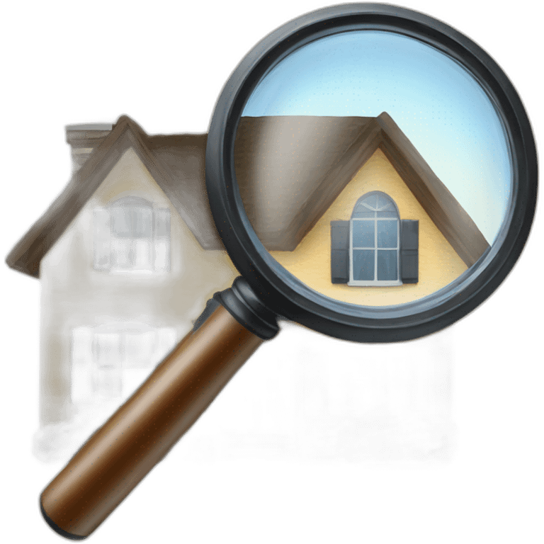 Magnifying glass on house emoji