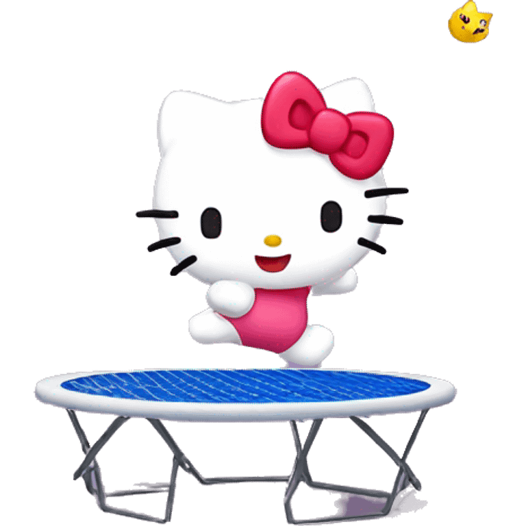 hello kitty jumping up on a trampoline emoji