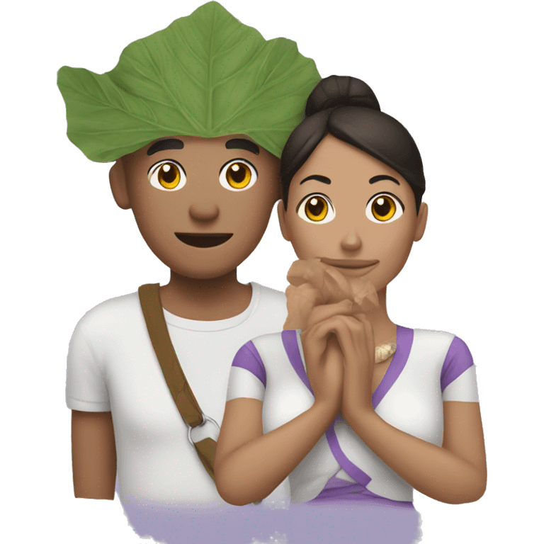 taro and woman emoji