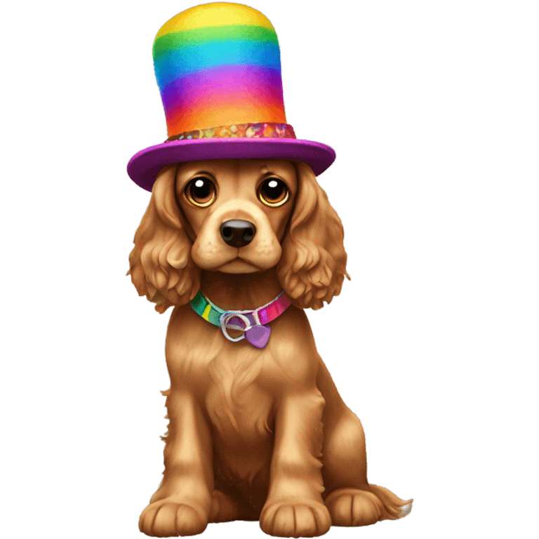 Cocker spaniel with hat  emoji